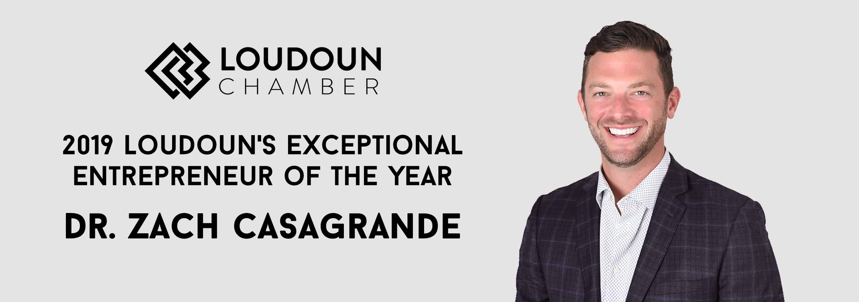 Dr. Zach Casagrande Named 2019 Entrepreneur of the Year by Loudoun County Chamber of Commerce